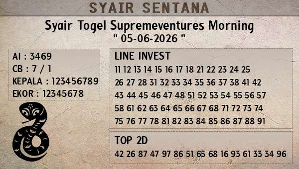  - Syair Togel Supremeventures Morning