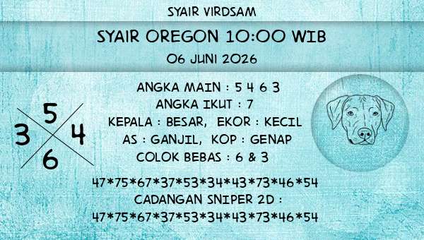 Syair Virdsam - Syair Oregon 10:00 WIB