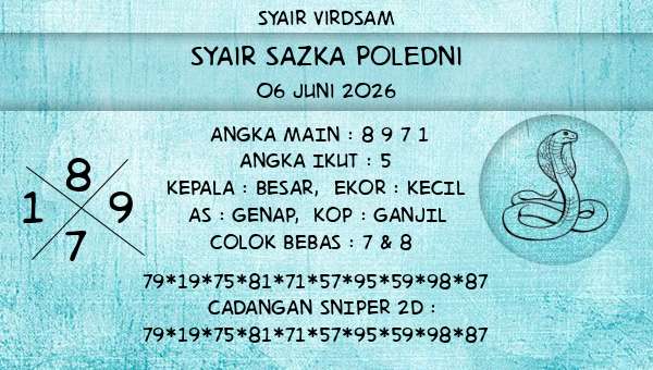 Syair Virdsam - Syair Sazka Poledni