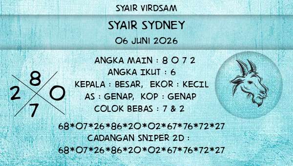 Syair Virdsam - Syair Sydney