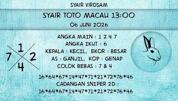 Syair Virdsam - Syair Toto Macau 13:00
