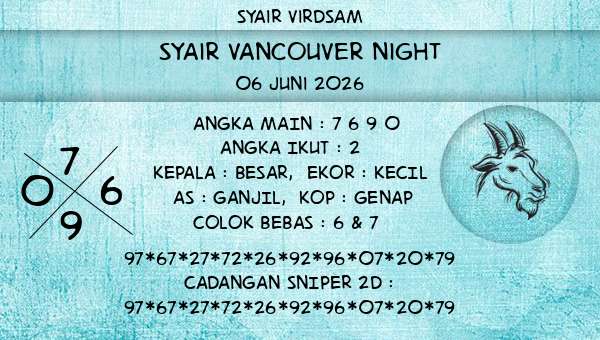 Syair Virdsam - Syair Vancouver Night