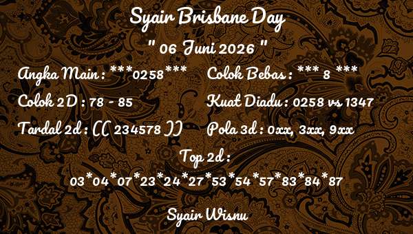 Syair Wisnu - Syair Brisbane Day