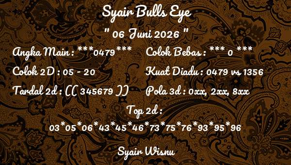 Syair Wisnu - Syair Bulls Eye