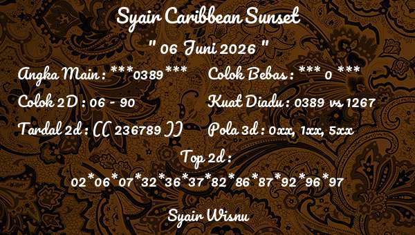 Syair Wisnu - Syair Caribbean Sunset