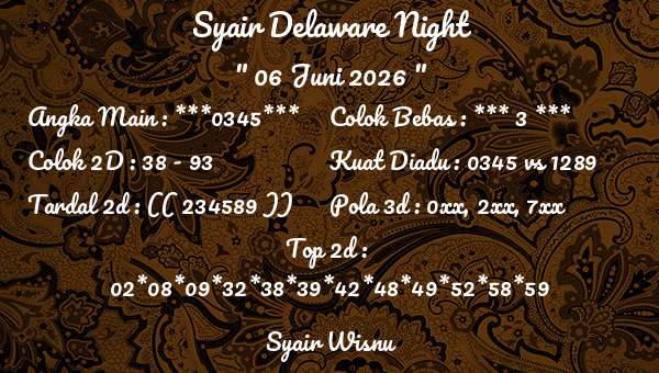 Syair Wisnu - Syair Delaware Night