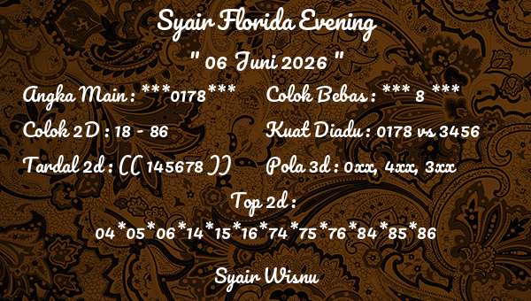 Syair Wisnu - Syair Florida Evening