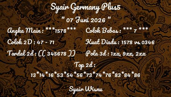 Syair Wisnu - Syair Germany Plus5