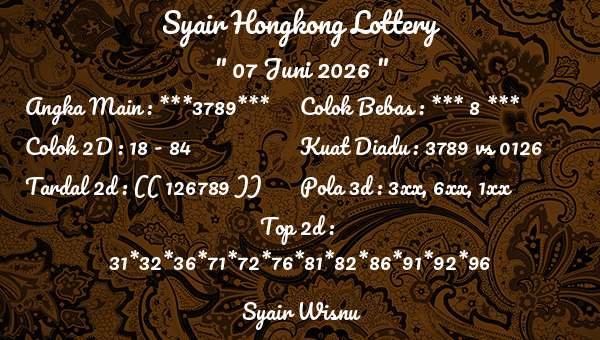Syair Wisnu - Syair Hongkong Lottery