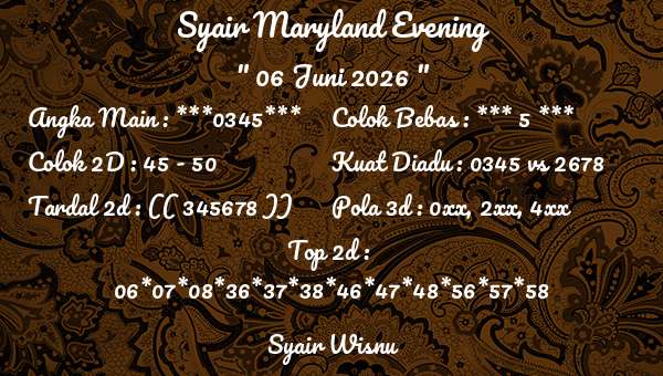 Syair Wisnu - Syair Maryland Evening