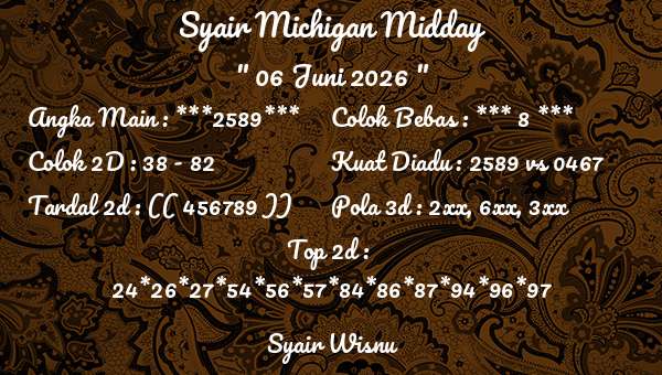 Syair Wisnu - Syair Michigan Midday