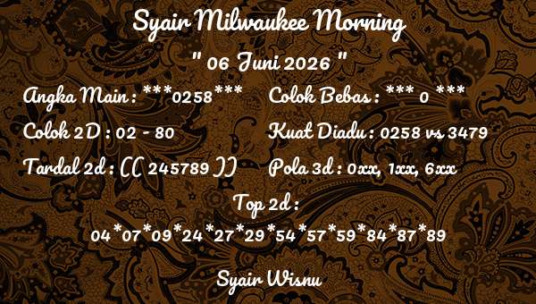 Syair Wisnu - Syair Milwaukee Morning