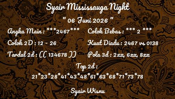Syair Wisnu - Syair Mississauga Night