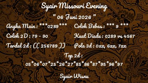 Syair Wisnu - Syair Missouri Evening
