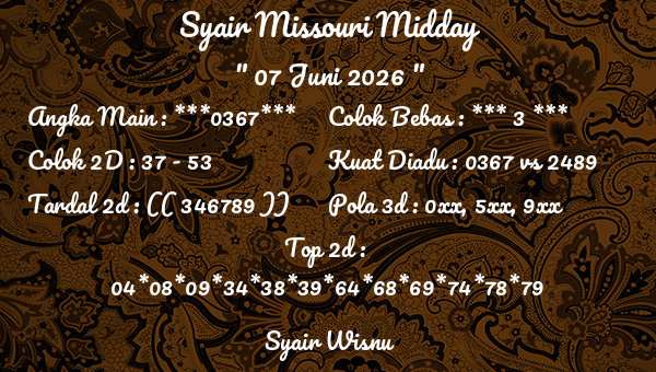 Syair Wisnu - Syair Missouri Midday