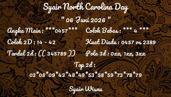Syair Wisnu - Syair North Carolina Day
