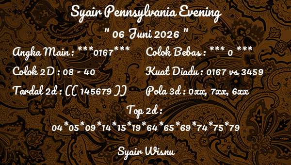 Syair Wisnu - Syair Pennsylvania Evening