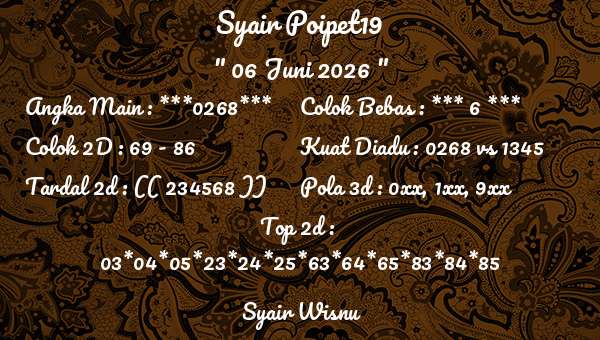 Syair Wisnu - Syair Poipet19