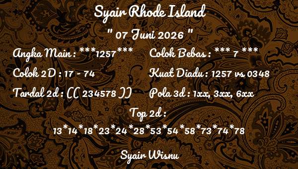 Syair Wisnu - Syair Rhode Island