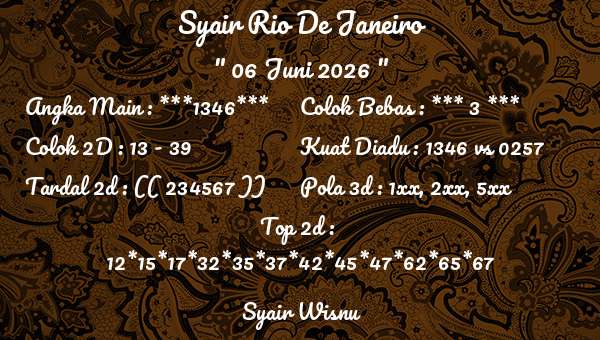 Syair Wisnu - Syair Rio De Janeiro