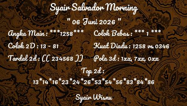Syair Wisnu - Syair Salvador Morning