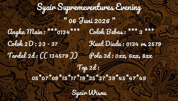 Syair Wisnu - Syair Supremeventures Evening