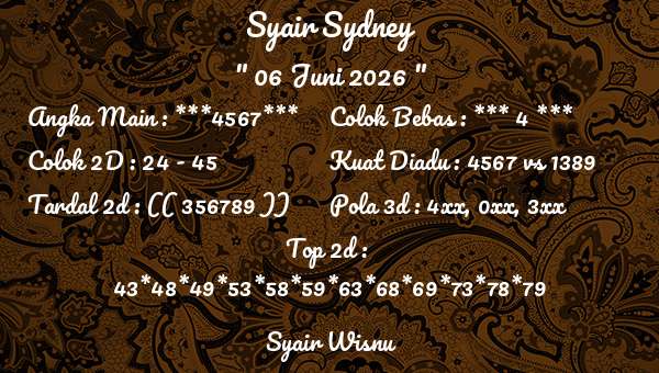 Syair Wisnu - Syair Sydney