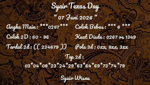 Syair Wisnu - Syair Texas Day