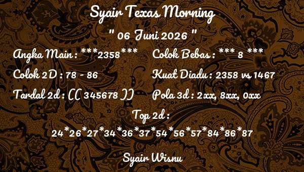 Syair Wisnu - Syair Texas Morning