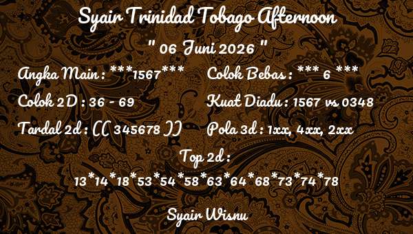 Syair Wisnu - Syair Trinidad Tobago Afternoon