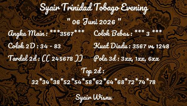 Syair Wisnu - Syair Trinidad Tobago Evening