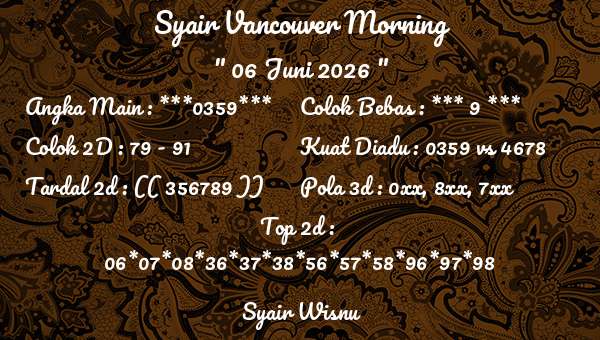Syair Wisnu - Syair Vancouver Morning