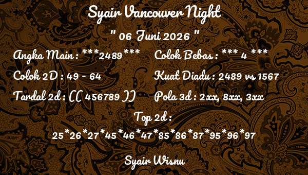 Syair Wisnu - Syair Vancouver Night