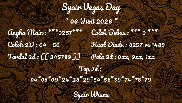 Syair Wisnu - Syair Vegas Day