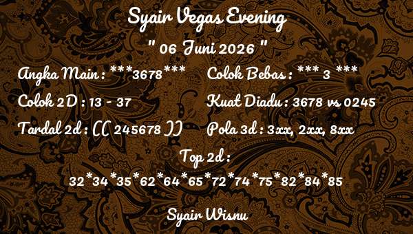 Syair Wisnu - Syair Vegas Evening