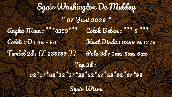 Syair Wisnu - Syair Washington Dc Midday