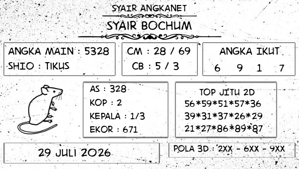 SYAIR ANGKANET - Syair Bochum