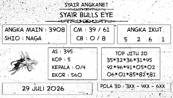 SYAIR ANGKANET - Syair Bulls Eye