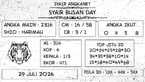 SYAIR ANGKANET - Syair Busan Day