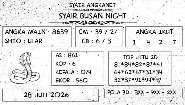 SYAIR ANGKANET - Syair Busan Night