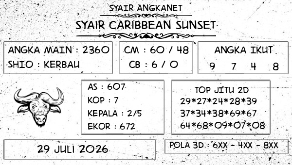 SYAIR ANGKANET - Syair Caribbean Sunset