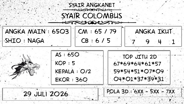 SYAIR ANGKANET - Syair Colombus
