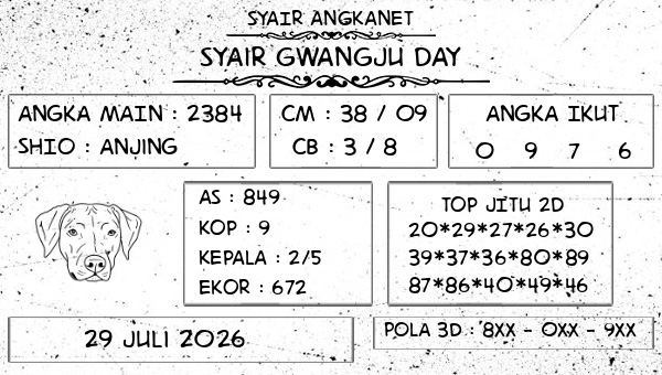 SYAIR ANGKANET - Syair Gwangju Day