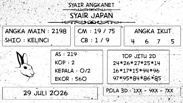 SYAIR ANGKANET - Syair Japan