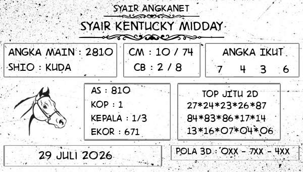 SYAIR ANGKANET - Syair Kentucky Midday