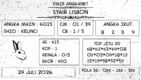 SYAIR ANGKANET - Syair Lisbon