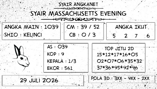SYAIR ANGKANET - Syair Massachusetts Evening