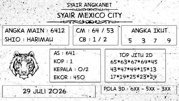 SYAIR ANGKANET - Syair Mexico City