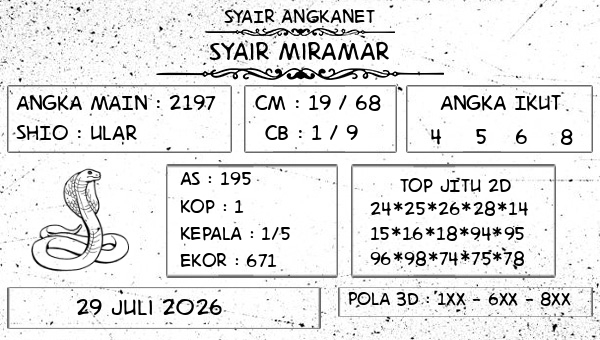 SYAIR ANGKANET - Syair Miramar