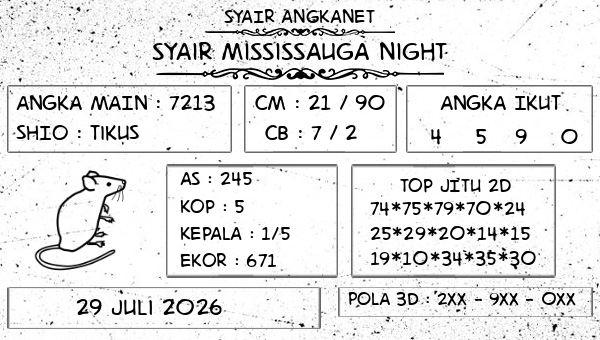 SYAIR ANGKANET - Syair Mississauga Night